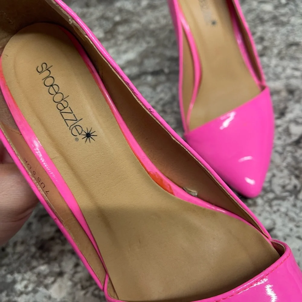 Shoe Dazzle Pink Stiletto Heels with Pointed Toe - Picture 6 of 9